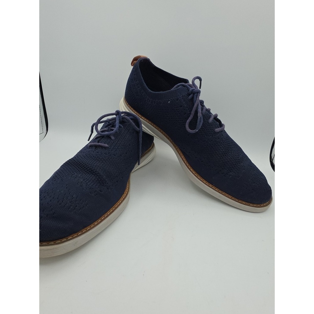 Cole Haan OriginalGrand Shoes Mens‎ Size 12 Blue Knit Wingtip Dress Oxford - Picture 5 of 8